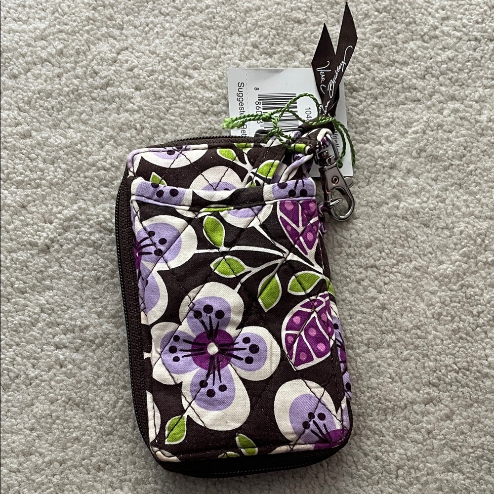 Vera Bradley Floral Wristlet Phone Case - Purple and Green NWT